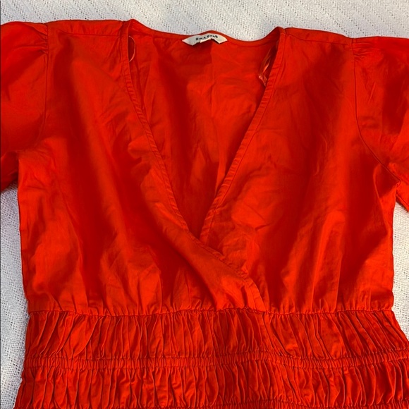 Chic Red Blouse with Ruffle Hem - Picture 2 of 5